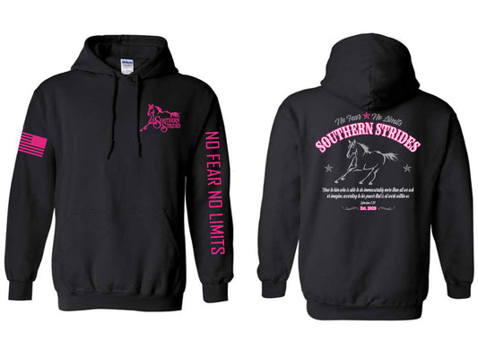 Southern Strides Logo Hoodie Unisex - Black and Pink
