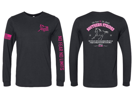 Southern Strides Logo Long Seeve – Unisex – Black and Pink