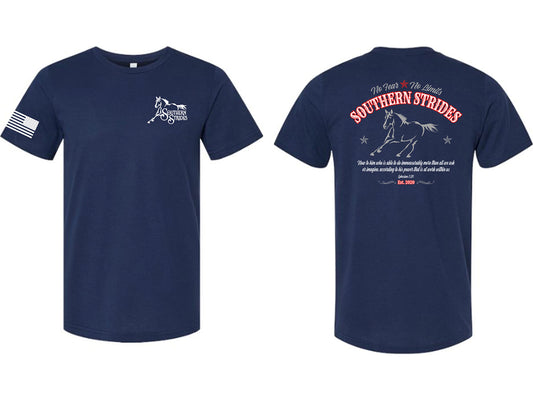 Southern Strides Logo T-shirt Unisex- Navy and Red